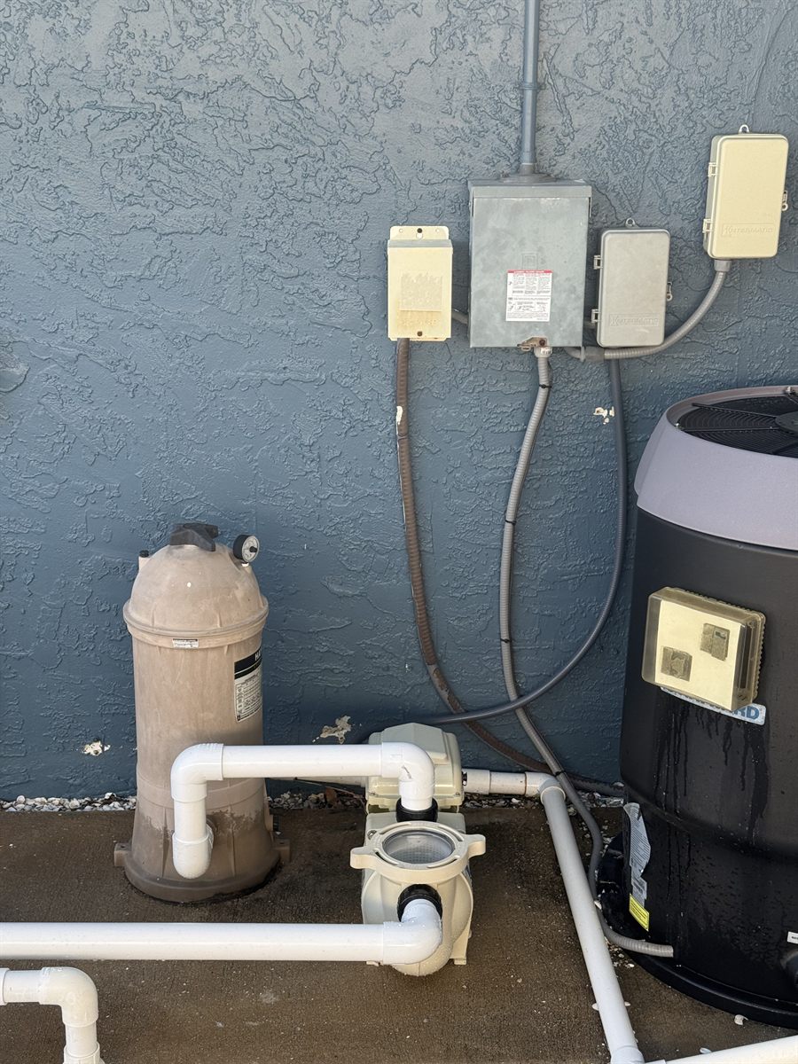Pool pump diagnostics and equipment pad inspection in Sarasota by Sundays Pools